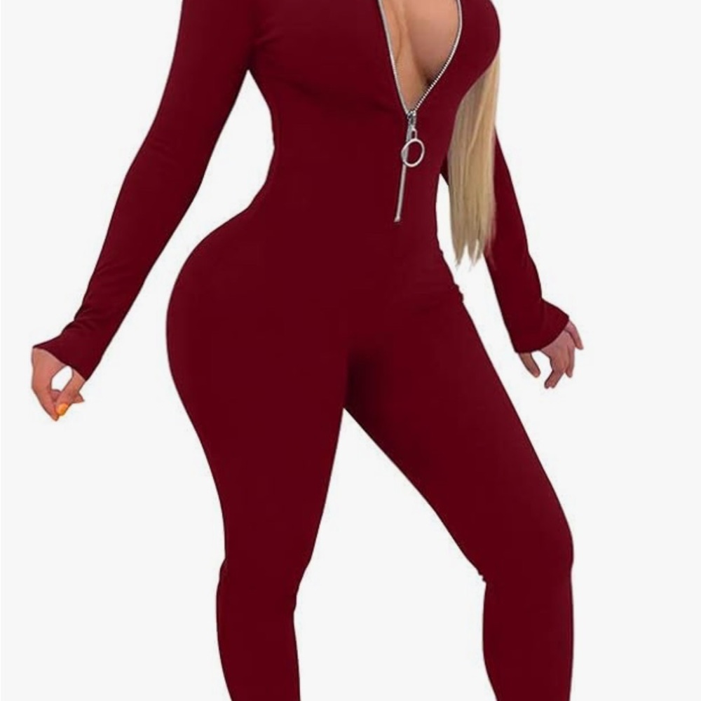 Elegant Burgundy Jumpsuit